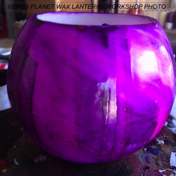 Bold purple is the dominant colour on a lantern inspired by the feminine planet Venus. Photo By Linda Saul