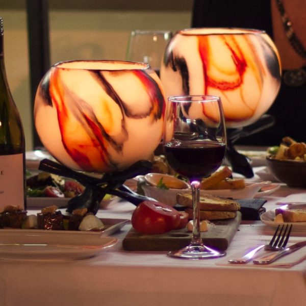 Lanterns as a dramatic centerpiece and talking point. Photo by Integrity Candles