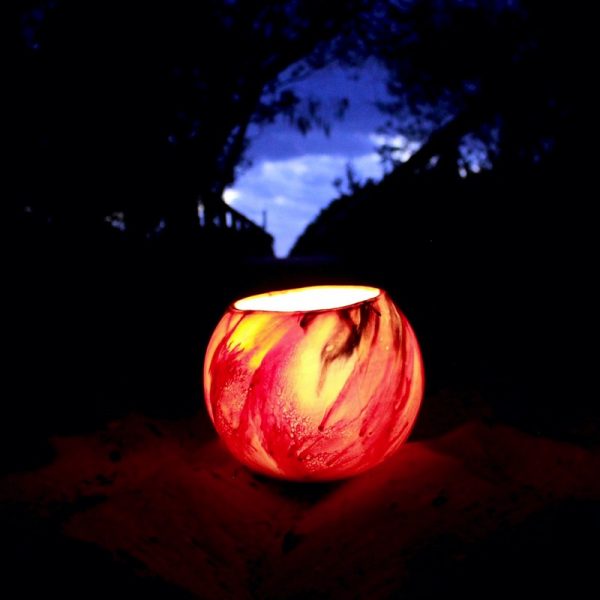 Mars Lantern glows blood red with highlights of ebony - a stunning centerpiece. Photo: Frank Gumley